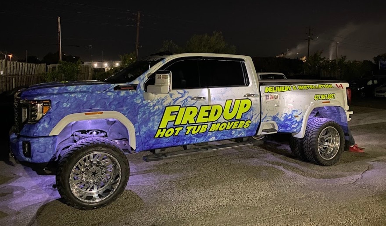The Fired Up Hot Tub Movers team