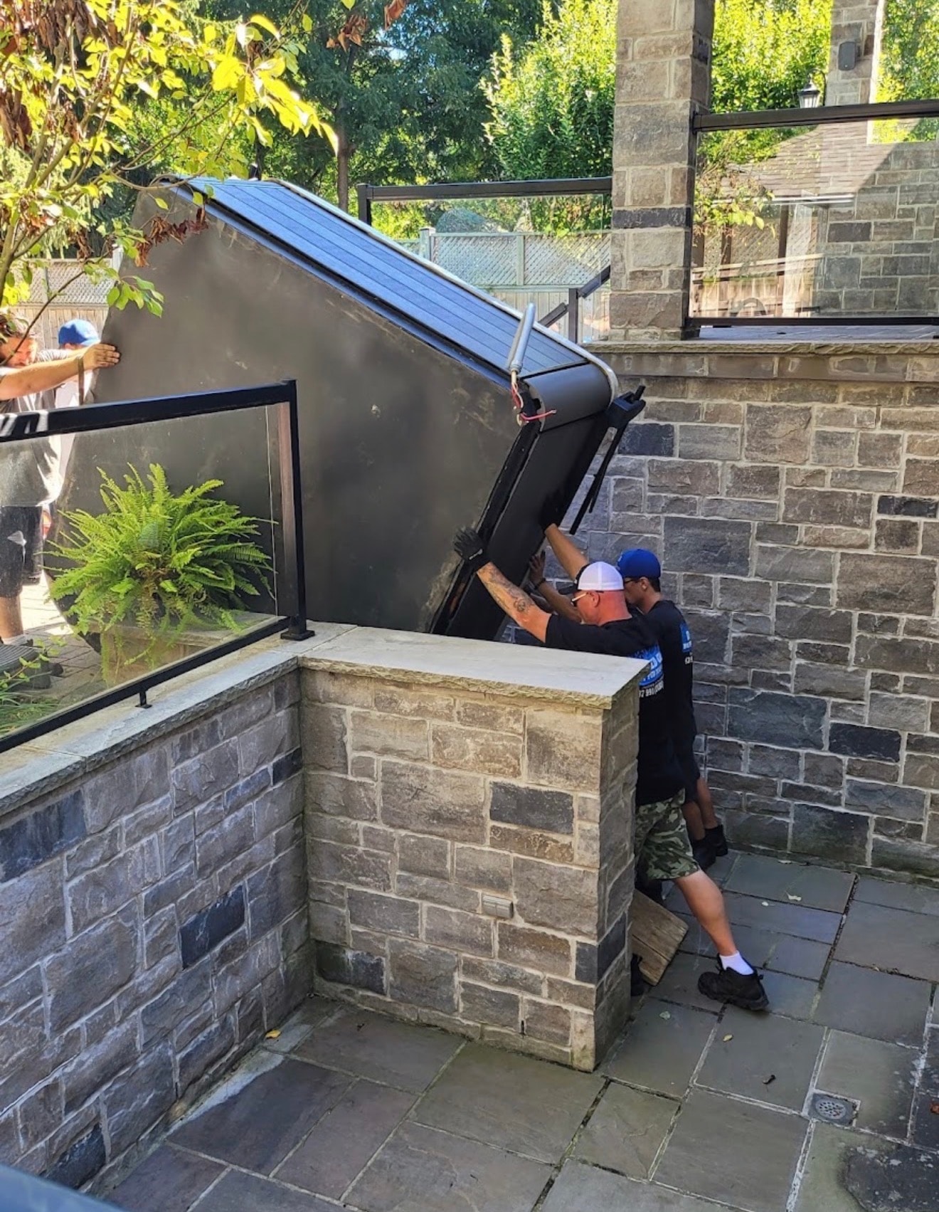 Hot tub cover removal during service